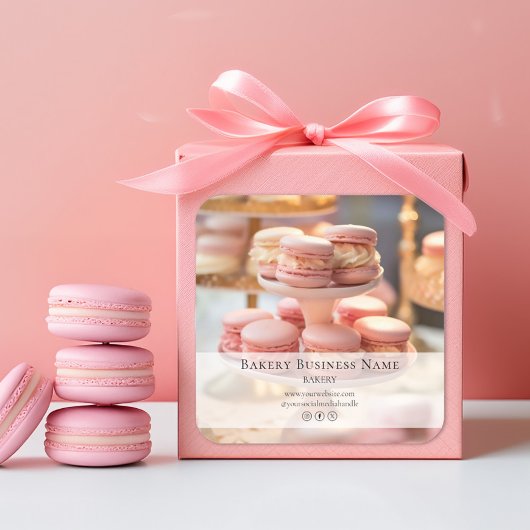 モダンミニマルベーカリーカスタム写真 スクエアシール