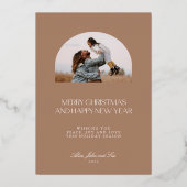 モダンミニマルベージュアーチ2枚組 クリスマスカード 箔シーズンカード (裏面)