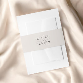 モダンミニマルベージュ新郎新婦 招待状ベリーバンド