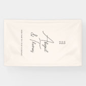 モダンミニマルベージュ結婚の 横断幕 (横)