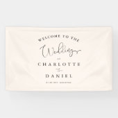 モダンミニマルベージュ結婚ズ 横断幕 (横)