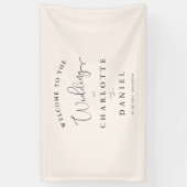 モダンミニマルベージュ結婚ズ 横断幕 (縦)