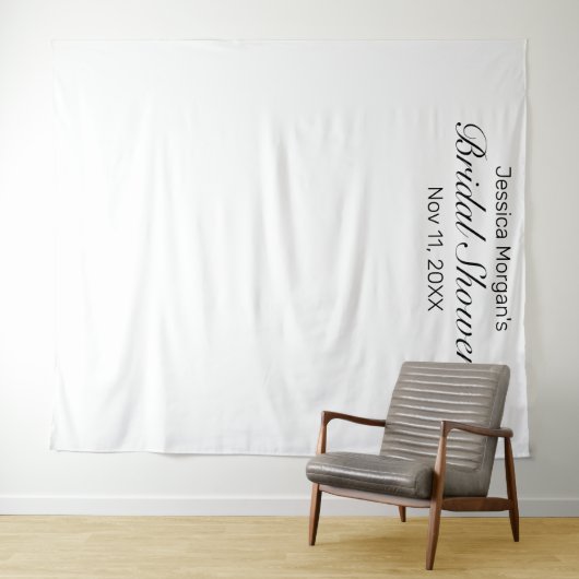 モダンミニマルホワイトブライダルシャワーフォト タペストリー (インサイチュ(横))