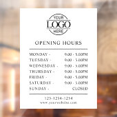 モダンミニマルホワイト | 営業時間 ウィンドウサイン (シート2)