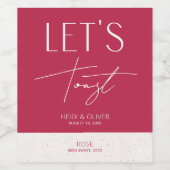 モダンミニマルマパーソナライズされた結婚ンボトル ワインラベル (シングルラベル)