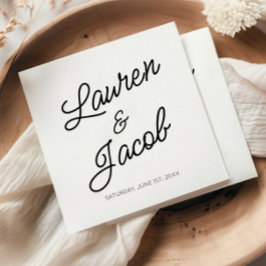 モダンミニマルミニマル白黒結婚ズ スタンダードランチョンナプキン