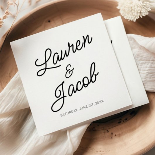 モダンミニマルミニマル白黒結婚ズ スタンダードランチョンナプキン