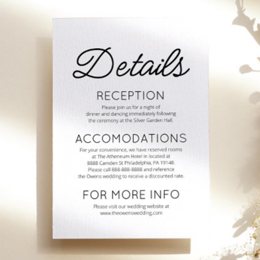 モダンミニマルミニマ結婚リスト詳細 エンクロージャーカード