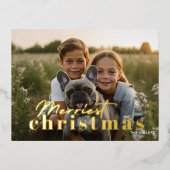 モダンミニマルメリーChristmas 1エレガント枚 箔シーズンポストカード (正面)