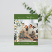 モダンミニマルメリーChristmas Family Photo ポストカード (スタンド正面)