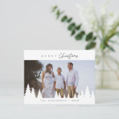 モダンミニマルメリーChristmas Family Photo ポストカード (スタンド正面)