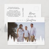 モダンミニマルメリーChristmas Family Photo ポストカード (正面/裏面)