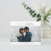 モダンミニマルメリーChristmas Family Photo ポストカード (スタンド正面)