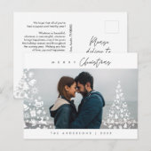 モダンミニマルメリーChristmas Family Photo ポストカード (正面/裏面)