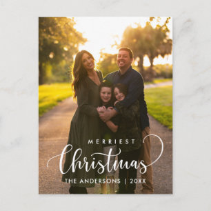 モダンミニマルメリーChristmas Family Photo ポストカード