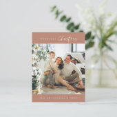 モダンミニマルメリーChristmas Family Photo ポストカード (スタンド正面)