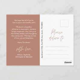 モダンミニマルメリーChristmas Family Photo ポストカード