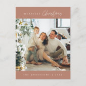 モダンミニマルメリーChristmas Family Photo ポストカード (正面)