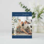 モダンミニマルメリーChristmas Family Photo ポストカード (スタンド正面)