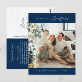 モダンミニマルメリーChristmas Family Photo ポストカード (正面/裏面)