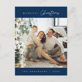 モダンミニマルメリーChristmas Family Photo ポストカード