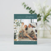 モダンミニマルメリーChristmas Family Photo ポストカード (スタンド正面)