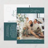 モダンミニマルメリーChristmas Family Photo ポストカード (正面/裏面)