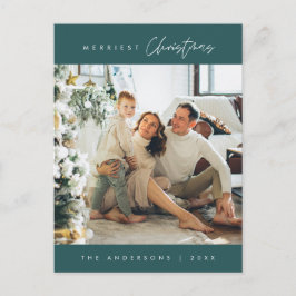 モダンミニマルメリーChristmas Family Photo ポストカード