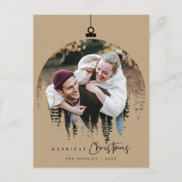 モダンミニマルメリーChristmas Family Photo ポストカード