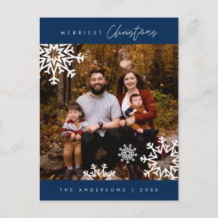 モダンミニマルメリーChristmas Family Photo ポストカード