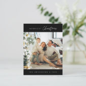 モダンミニマルメリーChristmas Family Photo ポストカード (スタンド正面)