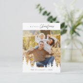 モダンミニマルメリーChristmas Family Photo ポストカード (スタンド正面)