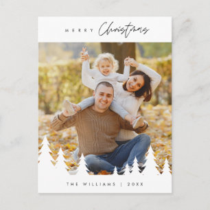 モダンミニマルメリーChristmas Family Photo ポストカード