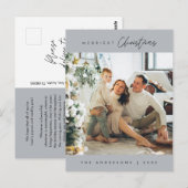 モダンミニマルメリーChristmas Family Photo ポストカード (正面/裏面)