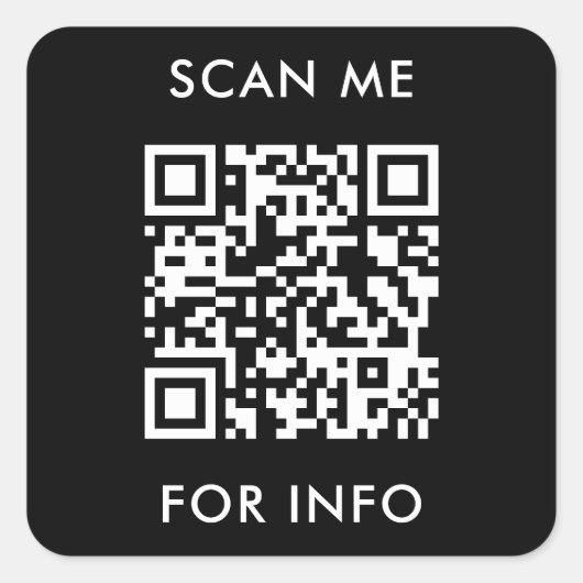 モダンミニマルモダンビジネスQRコードのスキャン スクエアシール (正面)