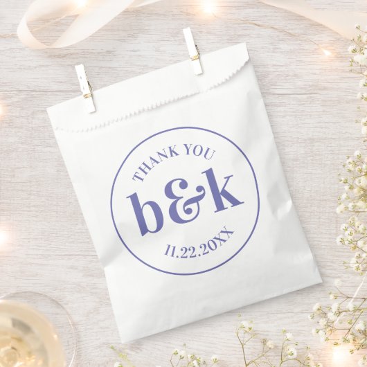 モダンミニマルモノグラムイニシャルパープル結婚ズ フェイバーバッグ (クリップ留めされた状態)