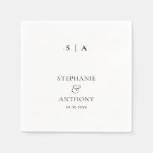 モダンミニマルモノグラム白黒結婚ズ