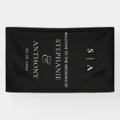 モダンミニマルモノグラム白黒結婚ズ 横断幕 (横)