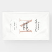 モダンミニマルモノグラム結婚歓迎 横断幕 (横)