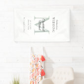 モダンミニマルモノグラム結婚歓迎 横断幕 (インサイチュ)