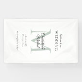 モダンミニマルモノグラム結婚歓迎 横断幕 (横)