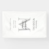 モダンミニマルモノグラム結婚歓迎 横断幕 (横)