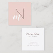 モダンミニマルモノグラム赤面 スクエア名刺 (正面/裏面)