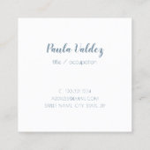 モダンミニマルモノグラム造幣緑 スクエア名刺 (裏面)