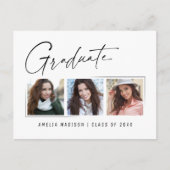 モダンミニマルユニークInk Script Graduate 3 Photo ポストカード (正面)