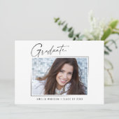 モダンミニマルユニークInk Script Graduate 3 Photo 案内状 (スタンド正面)