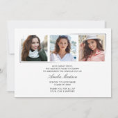 モダンミニマルユニークInk Script Graduate 4 Photo 案内状 (裏面)