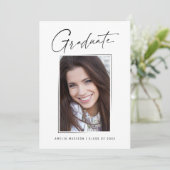 モダンミニマルユニークInk Script Graduate 4 Photo 案内状 (スタンド正面)
