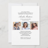 モダンミニマルユニークInk Script Graduate 4 Photo 案内状 (裏面)