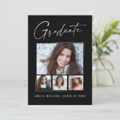 モダンミニマルユニークInk Script Graduate 4 Photo 案内状 (スタンド正面)